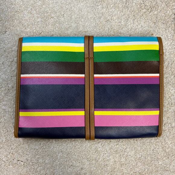 Stella & Dot Multicolor Rainbow Stripe Jewelry Organizer Travel Case - Picture 2 of 5